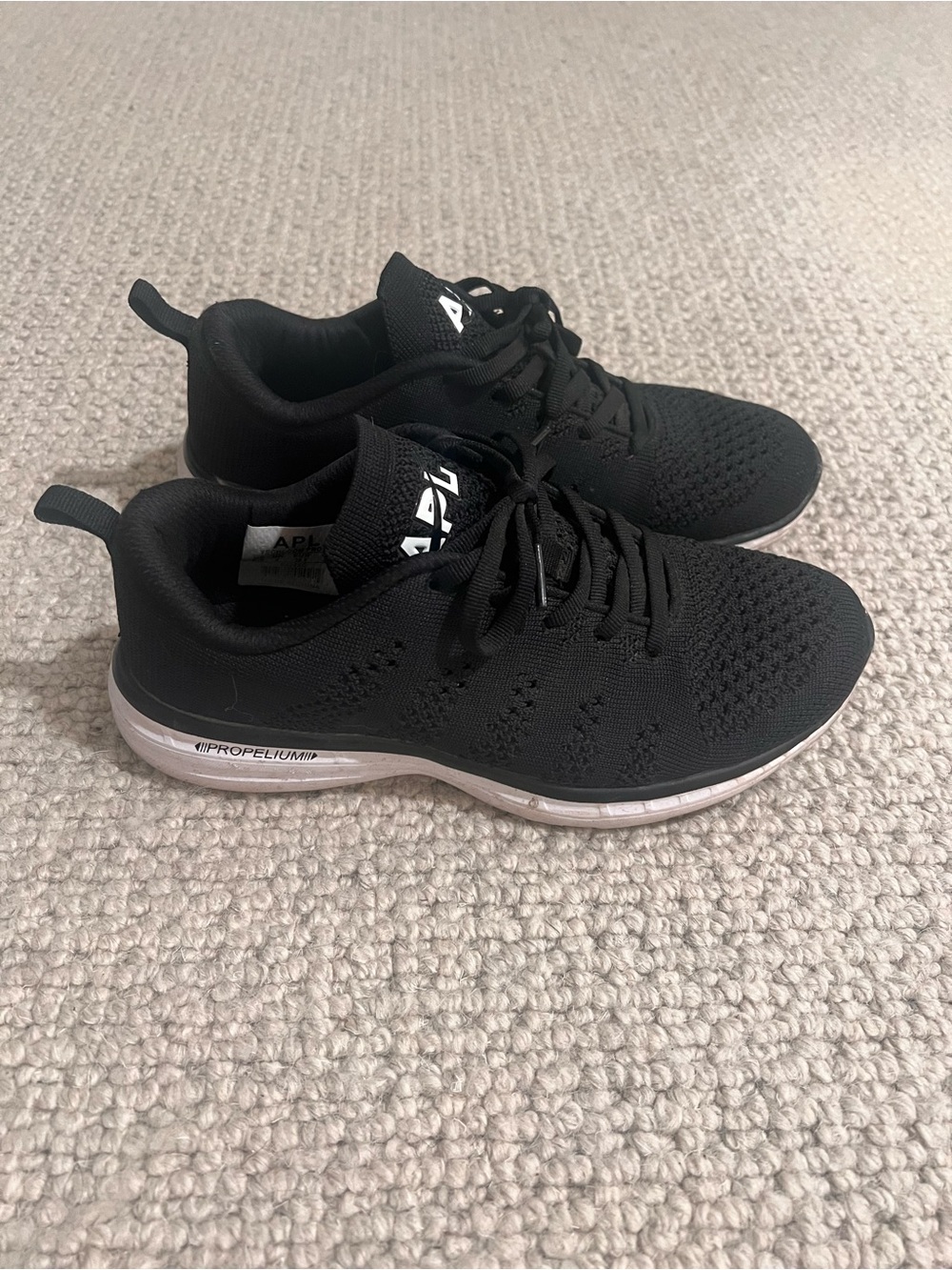 APL Black Knit Athletic Sneakers with White Midsole
